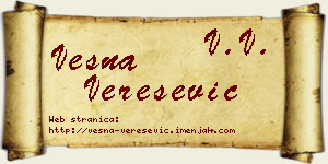 Vesna Verešević vizit kartica